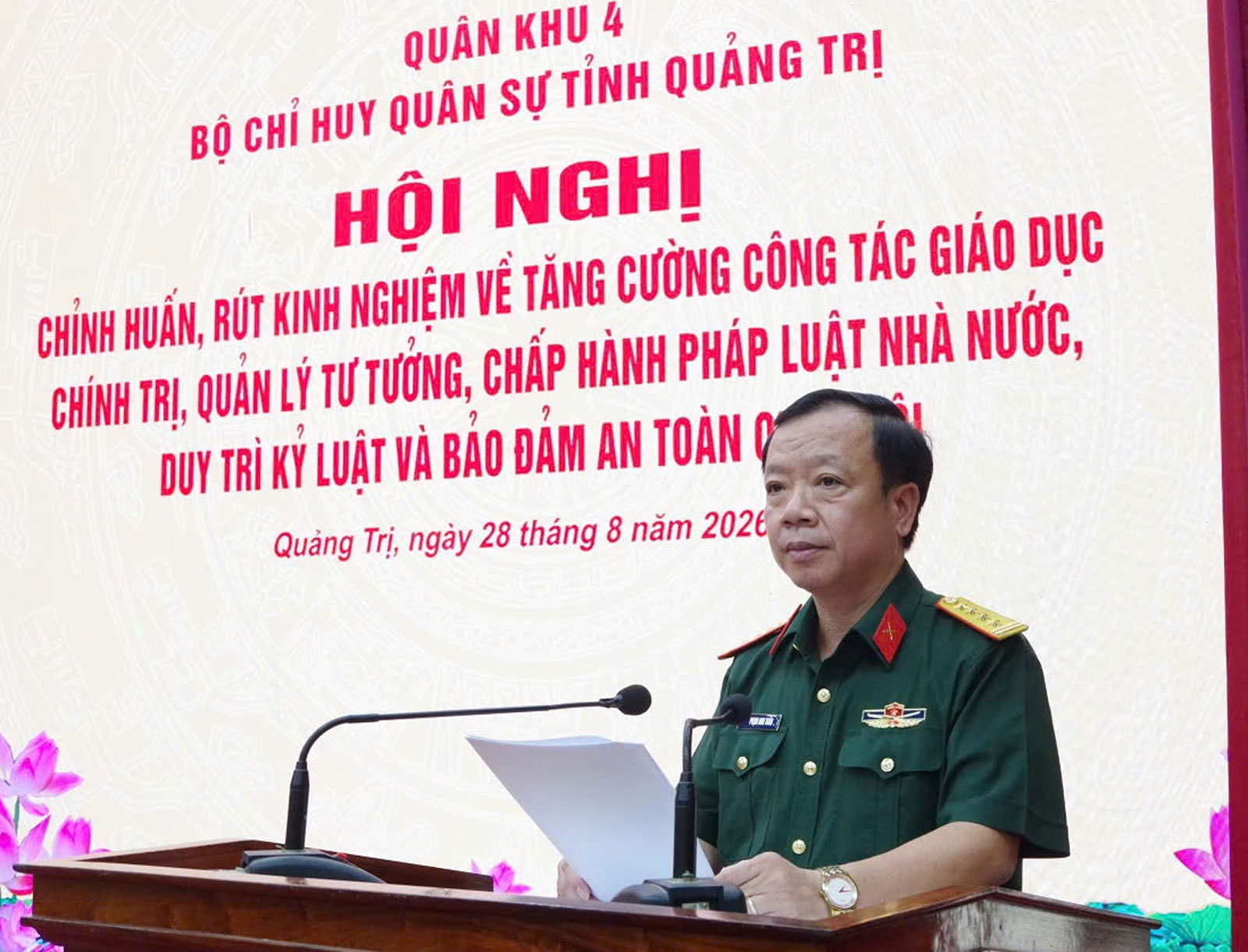 Bộ Chỉ huy Quân sự tỉnh Quảng Trị: Hội nghị chỉnh huấn, rút kinh nghiệm về công tác giáo dục chính trị, quản lý tư tưởng, duy trì kỷ luật và bảo đảm an toàn